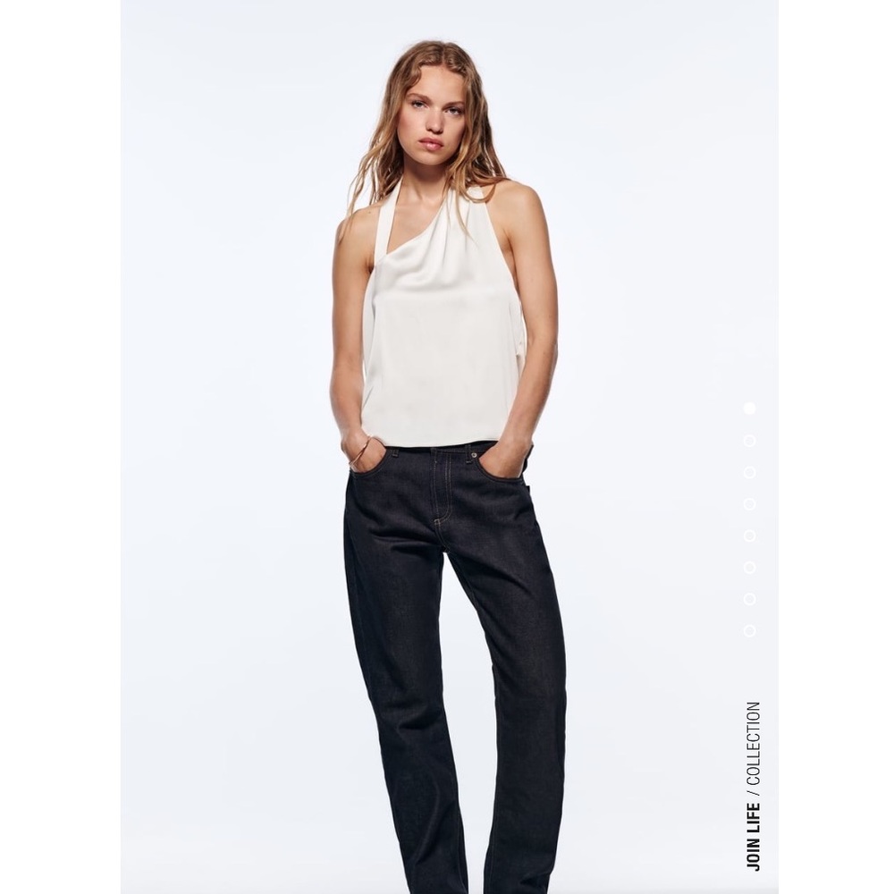 Zara Cream Halter Neck Blouse